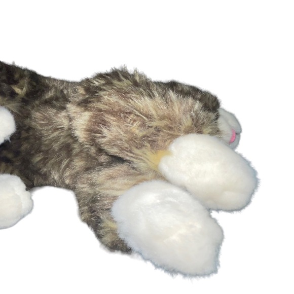 Cuddle Barn Lil Bub Tabby Cat Plush Toy 12" Realistic Stuffed Animal Green Eyes - Picture 8 of 8